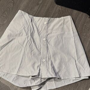 Striped Button-Down Skirt